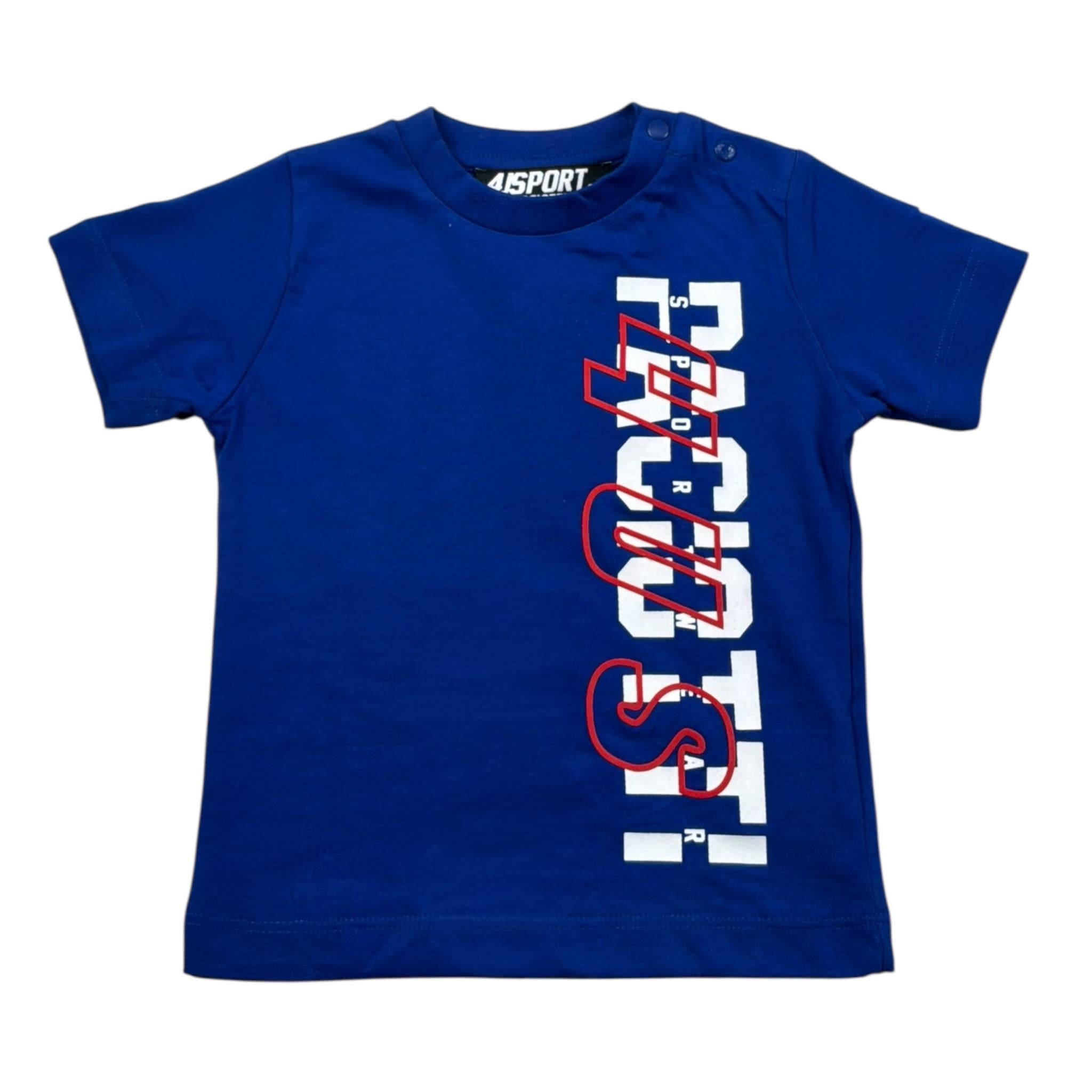 Cesare Paciotti Completo 2 Pezzi T-Shirt Girocollo Tinta Unita con Stampa-Bermuda per Neonato COMP0106B COBALTO CESARE PACIOTTI 