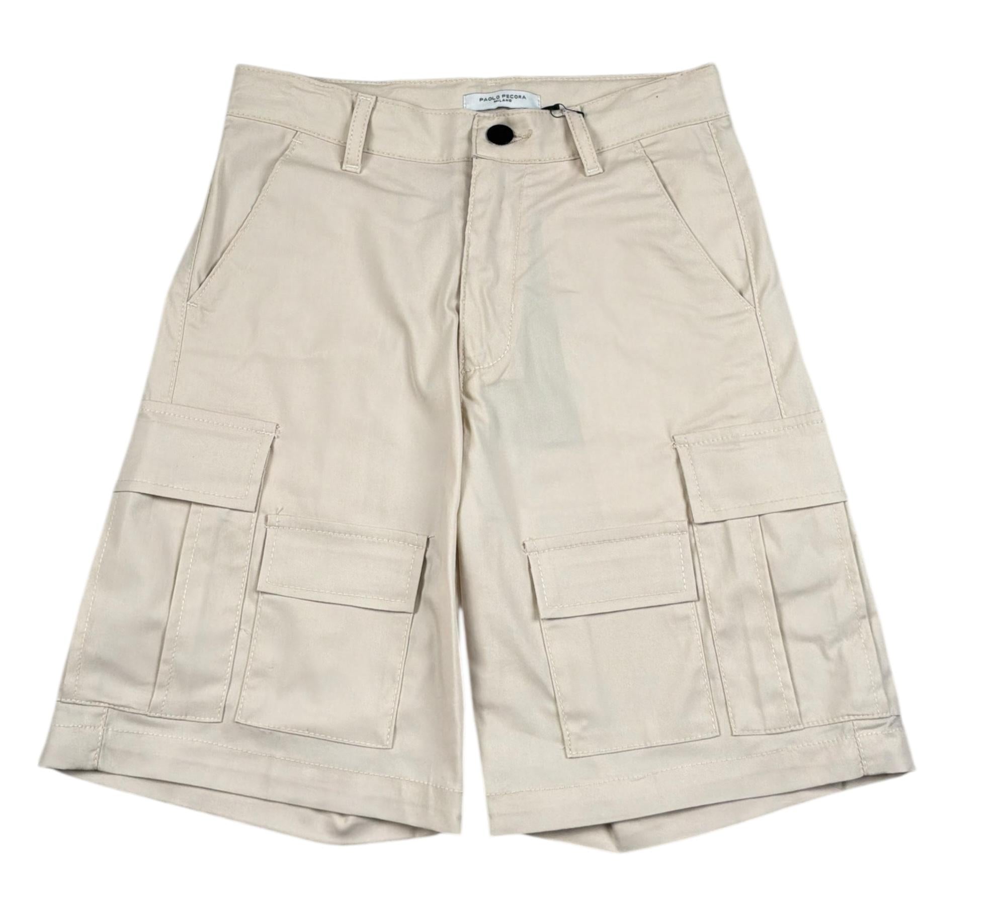 Paolo Pecora Bermuda Tinta Unita con Girovita Regolabile per Bambino PP4324 SABBIA PAOLO PECORA 