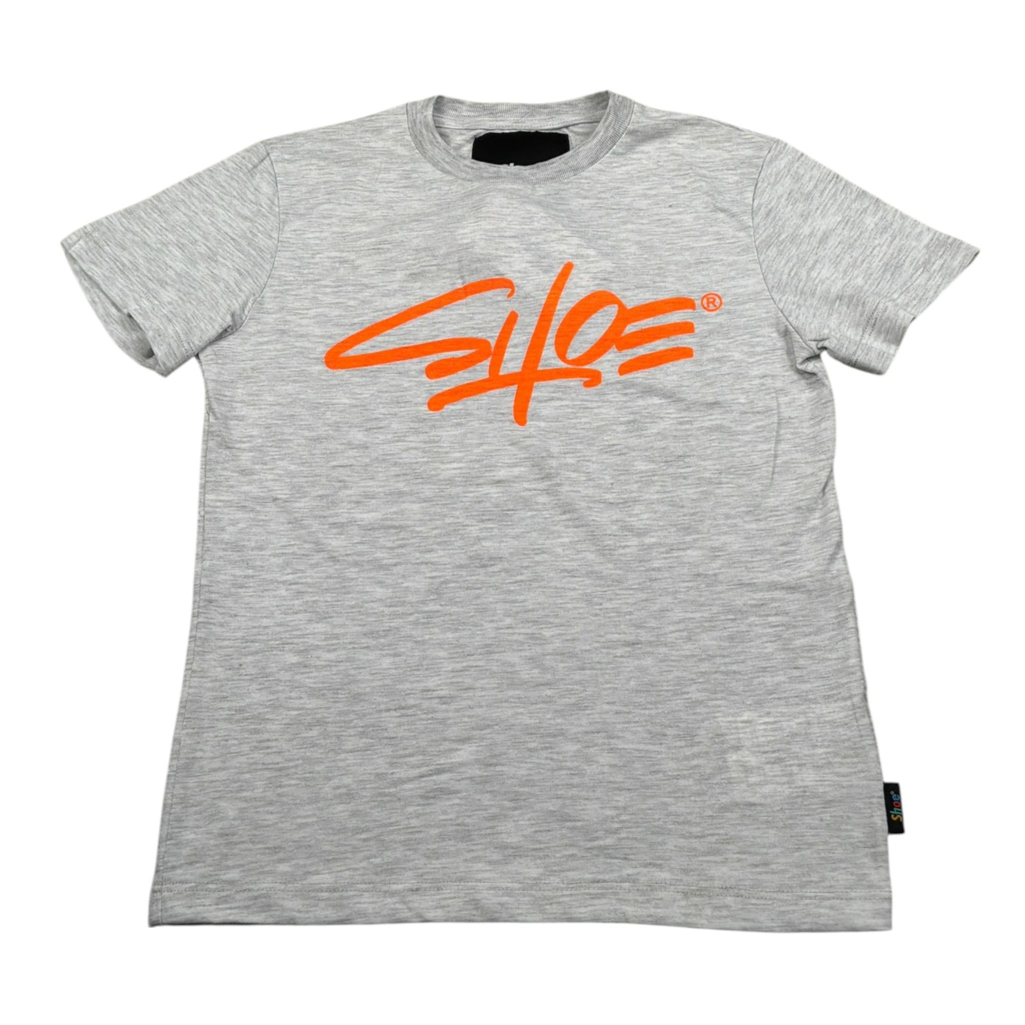 Shopart T-Shirt Girocollo tinta unita con Stampa Grigio per Bambino TIMMYJ0511 GRIGIO SHOPART 