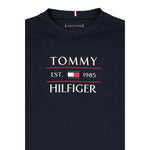 Tommy Hilfiger T-Shirt Girocollo Tinta Unita con Logo per Bambino KB0KB09538XX NERO TOMMY HILFIGER 