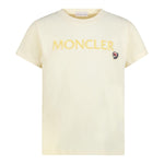 Moncler T-Shirt Girocollo Tinta Unita con Logo per Bambino 8C00005 GIALLO MONCLER 