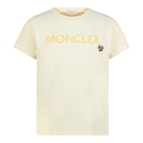 Moncler T-Shirt Girocollo Tinta Unita con Logo per Bambino 8C00005 GIALLO MONCLER 