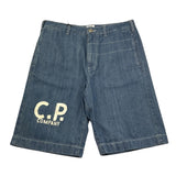 C.P. Company Bermuda Tinta Unita In Denim per Bambino CUQ00A BLU C.P. COMPANY 