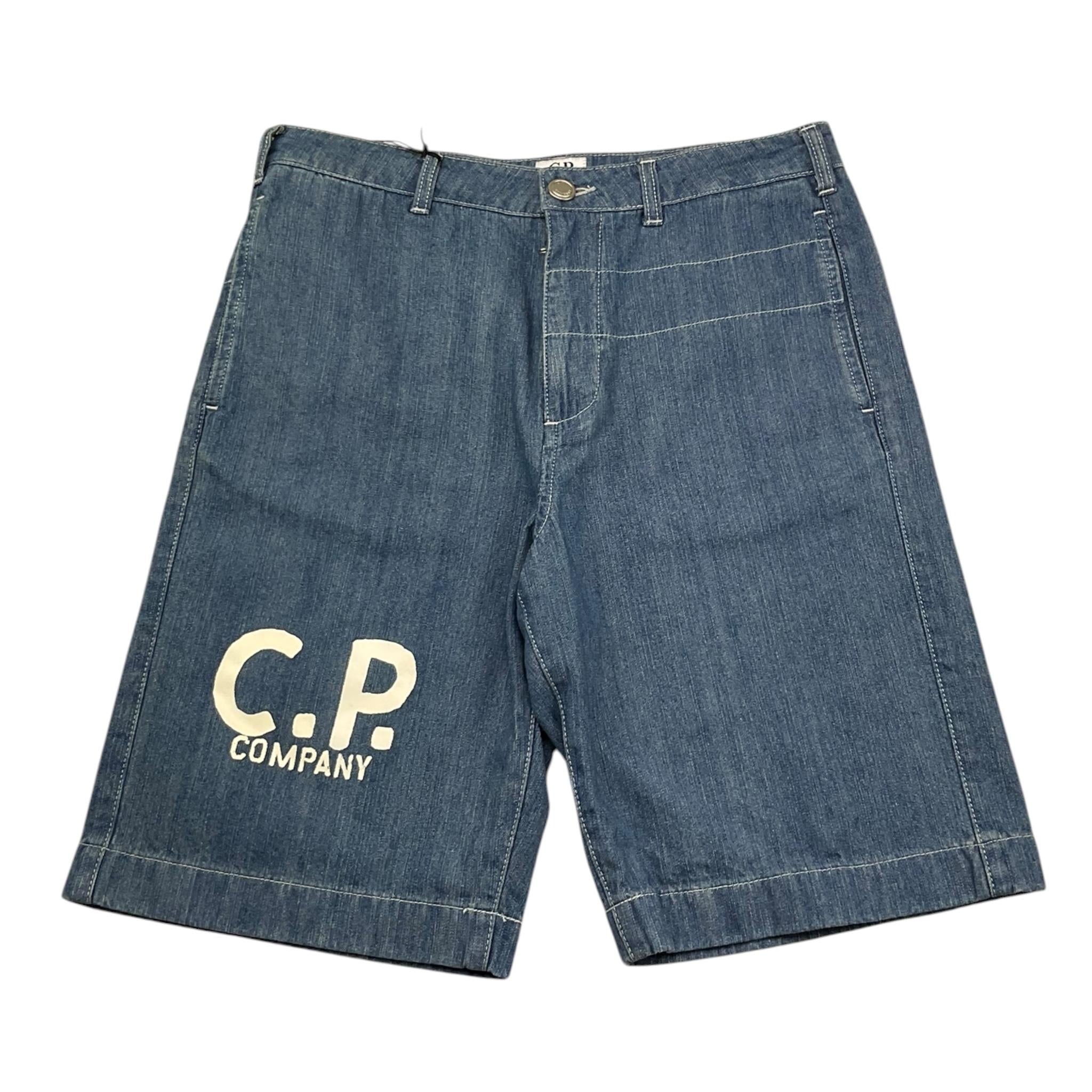 C.P. Company Bermuda Tinta Unita In Denim per Bambino CUQ00A BLU C.P. COMPANY 