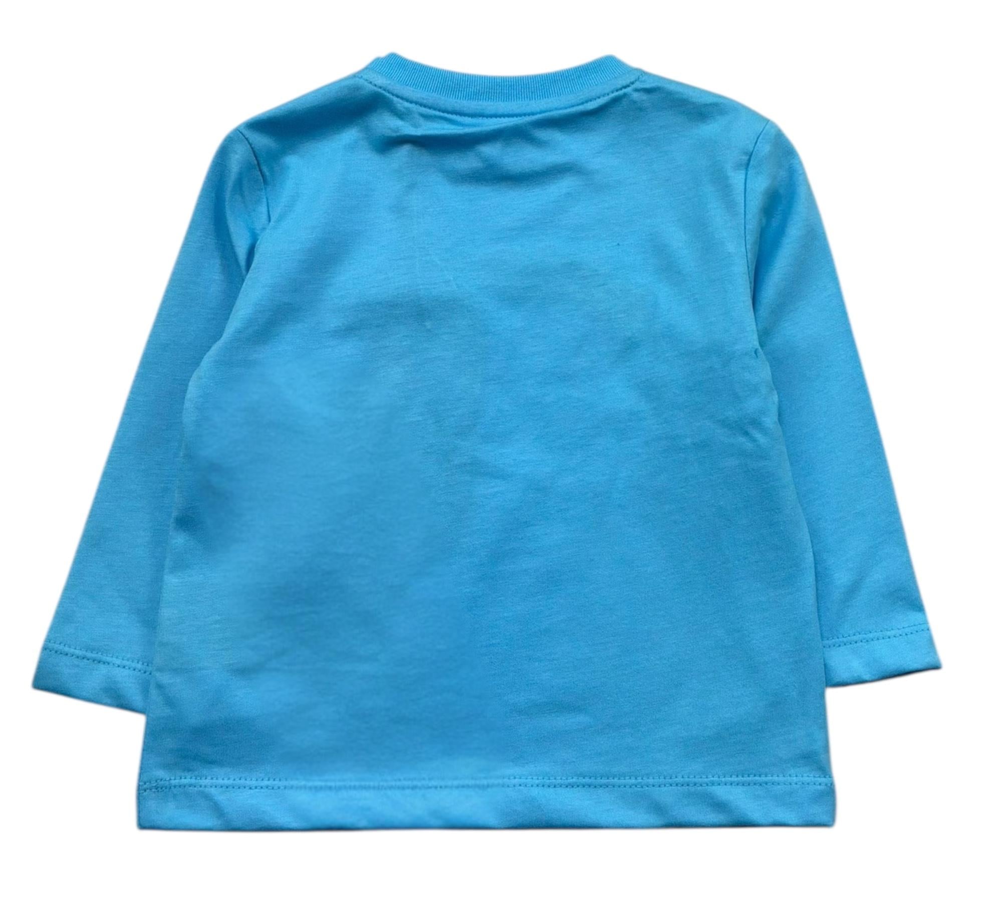 John Richmond Shirt Girocollo Tinta Unita con Stampa per Neonato RIP26130TS AZZURRO JOHN RICHMOND 