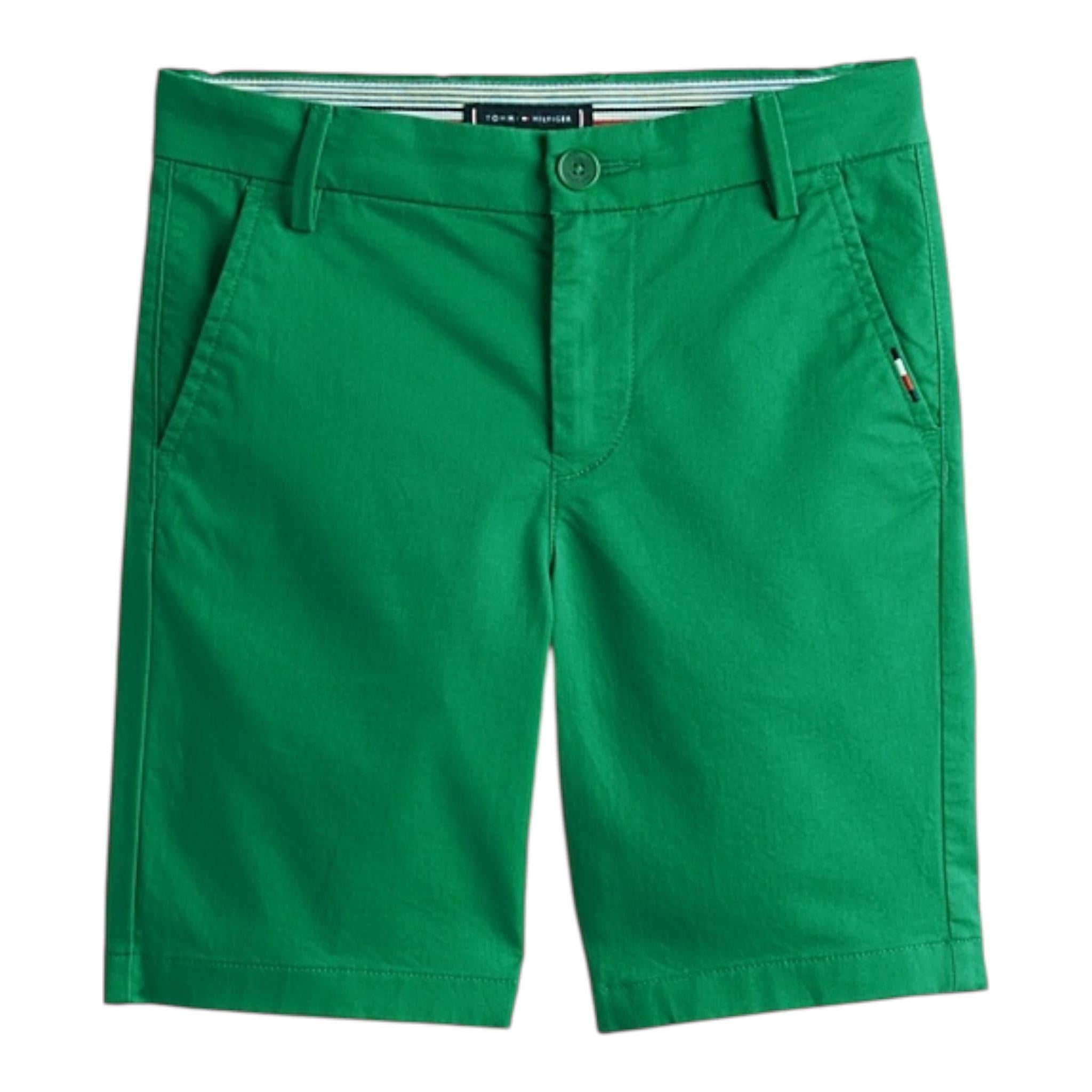Tommy Hilfiger Bermuda Tinta Unita con Logo per Neonato DHIEHJI VERDE TOMMY HILFIGER 