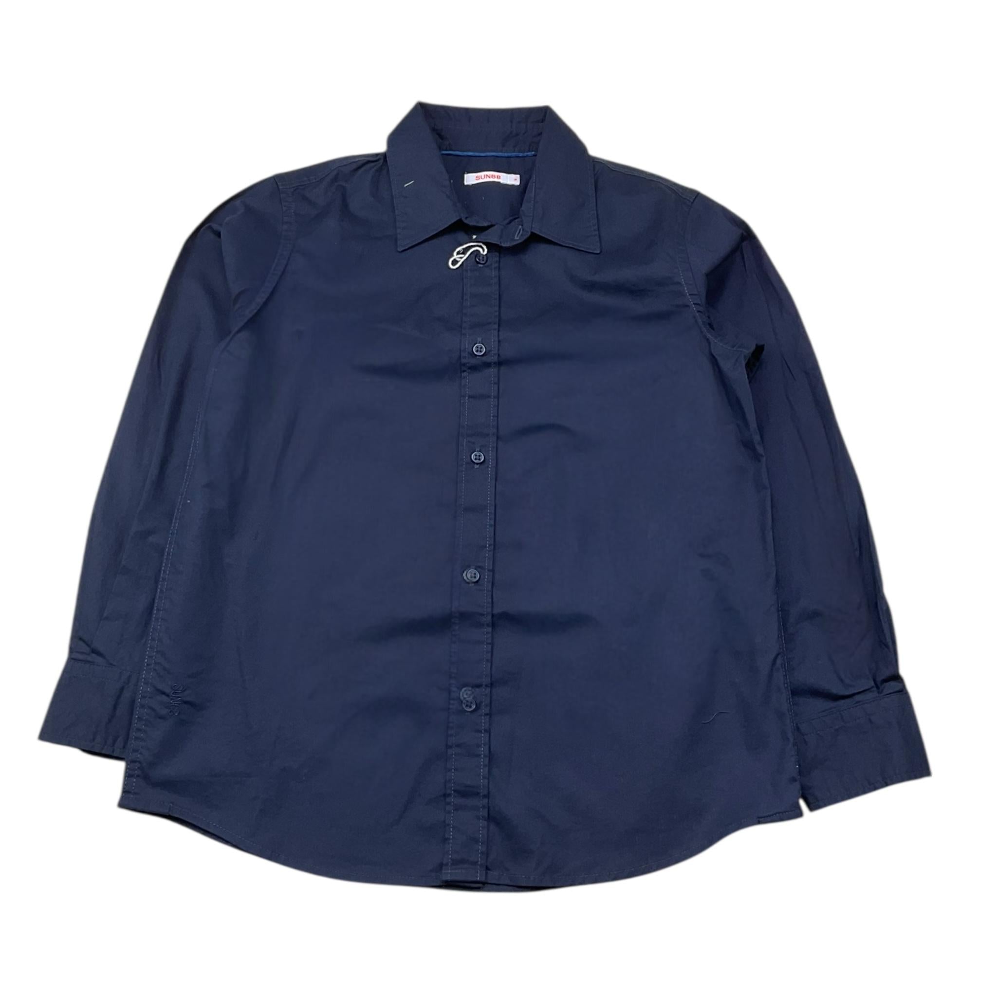 Sun68 Camicia Tinta Unita con Logo per Bambino CPS35302 BLU SUN68 