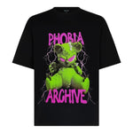 PHOBIA ARCHIVE t-shirt tinta unita girocollo con stampa Nero per Bambino PHK00669 NERO PHOBIA ARCHIVE 