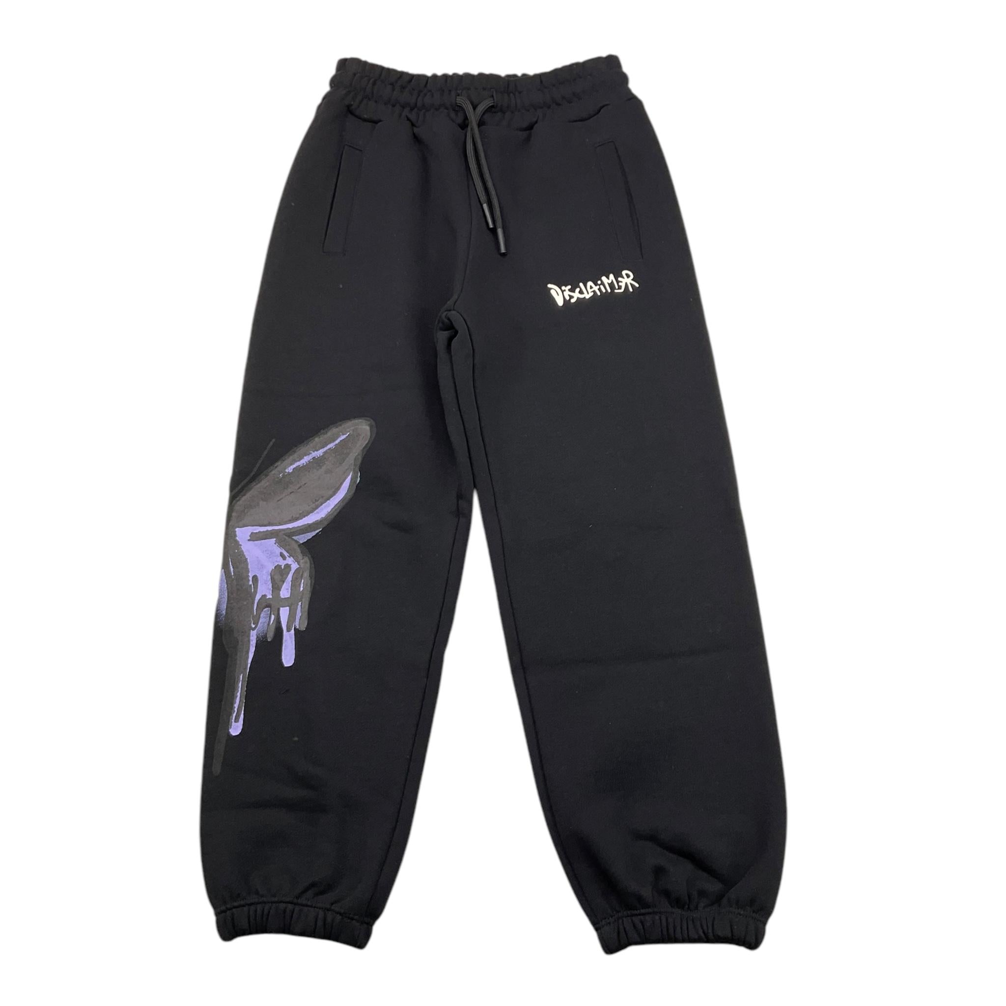 DISCLAIMER pantalone modello tuta tinta unita con stampa Nero per Bambino 24IDK58349 NERO DISCLAIMER 