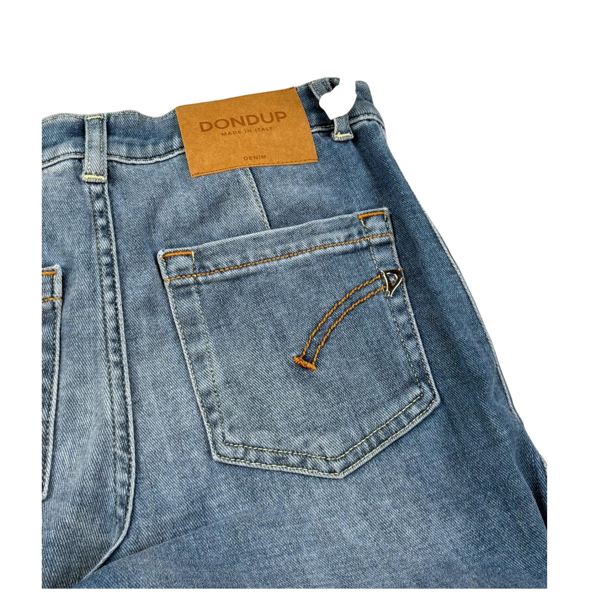 Dondup Jeans Tinta Unita Modello A Palazzo per Bambina DFPA128X BLU DONDUP 