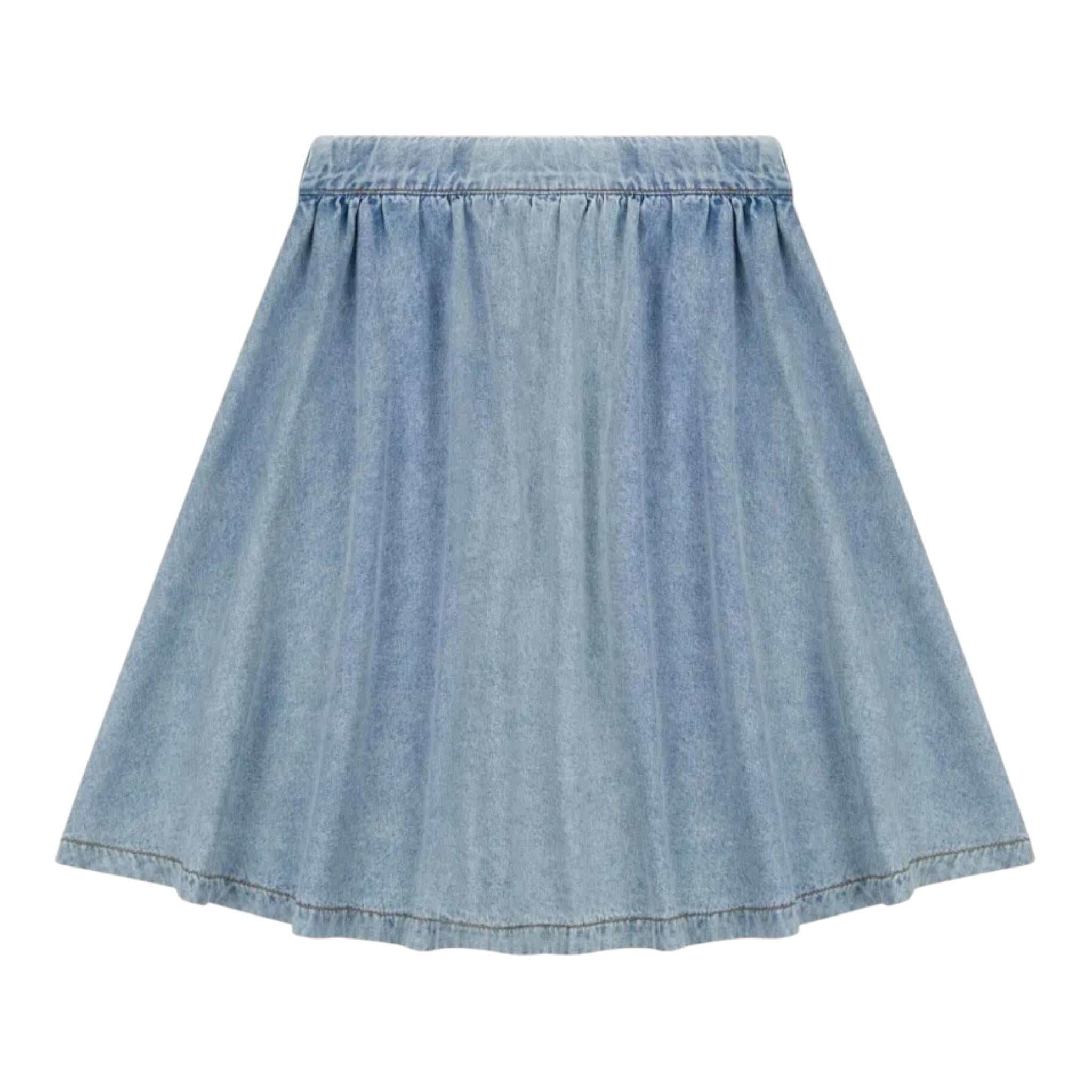 Moschino Gonna Tinta Unita In Denim per Bambina MDJ03L AZZURRO MOSCHINO 