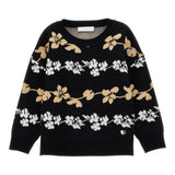 MONNALISA maglia girocollo tinta unita cn ricami in contrasto Nero per Bambina 19B619 NERO MONNALISA 