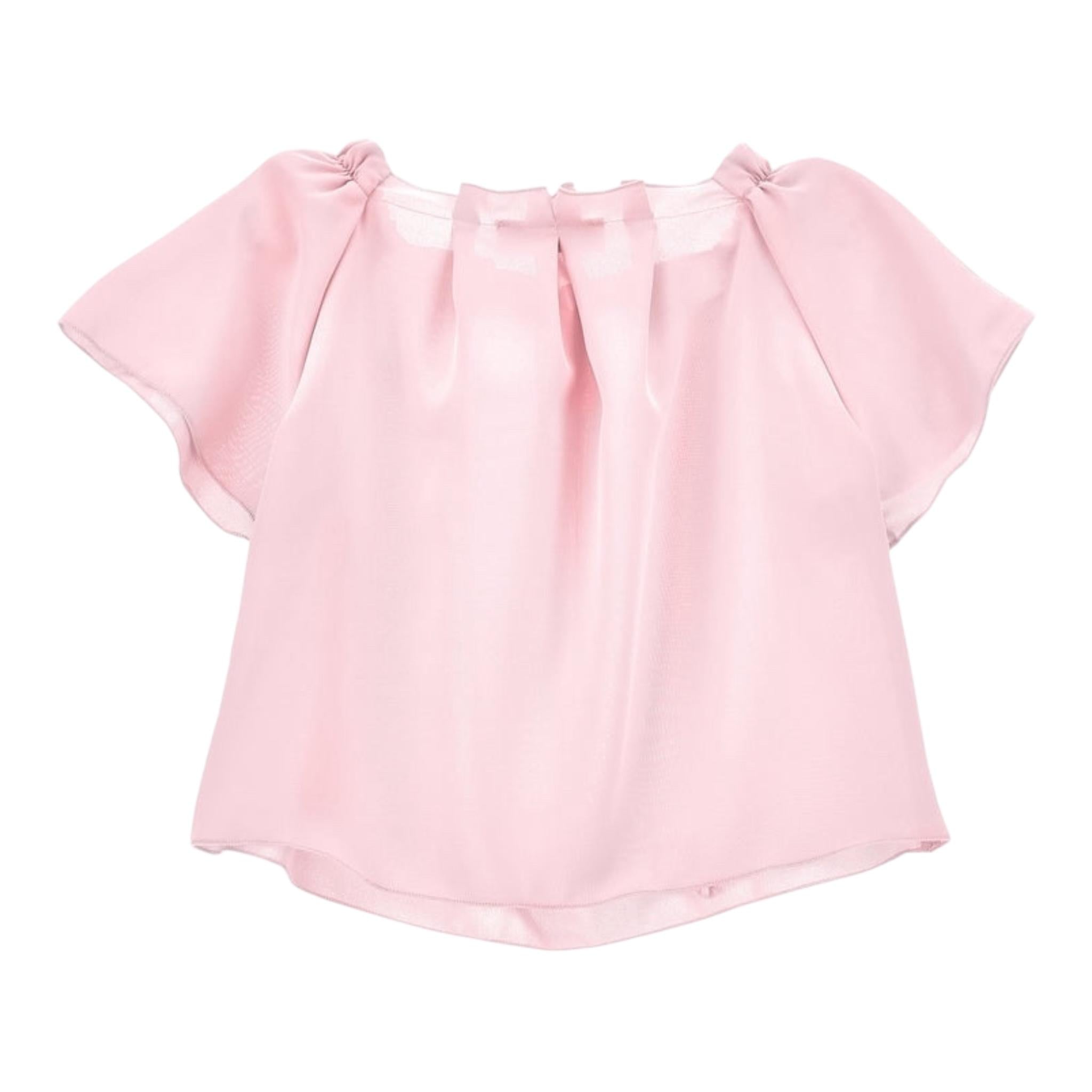 Monnalisa Camicia Mezza Manica Tinta Unita per Bambina 17E300J ROSA MONNALISA 