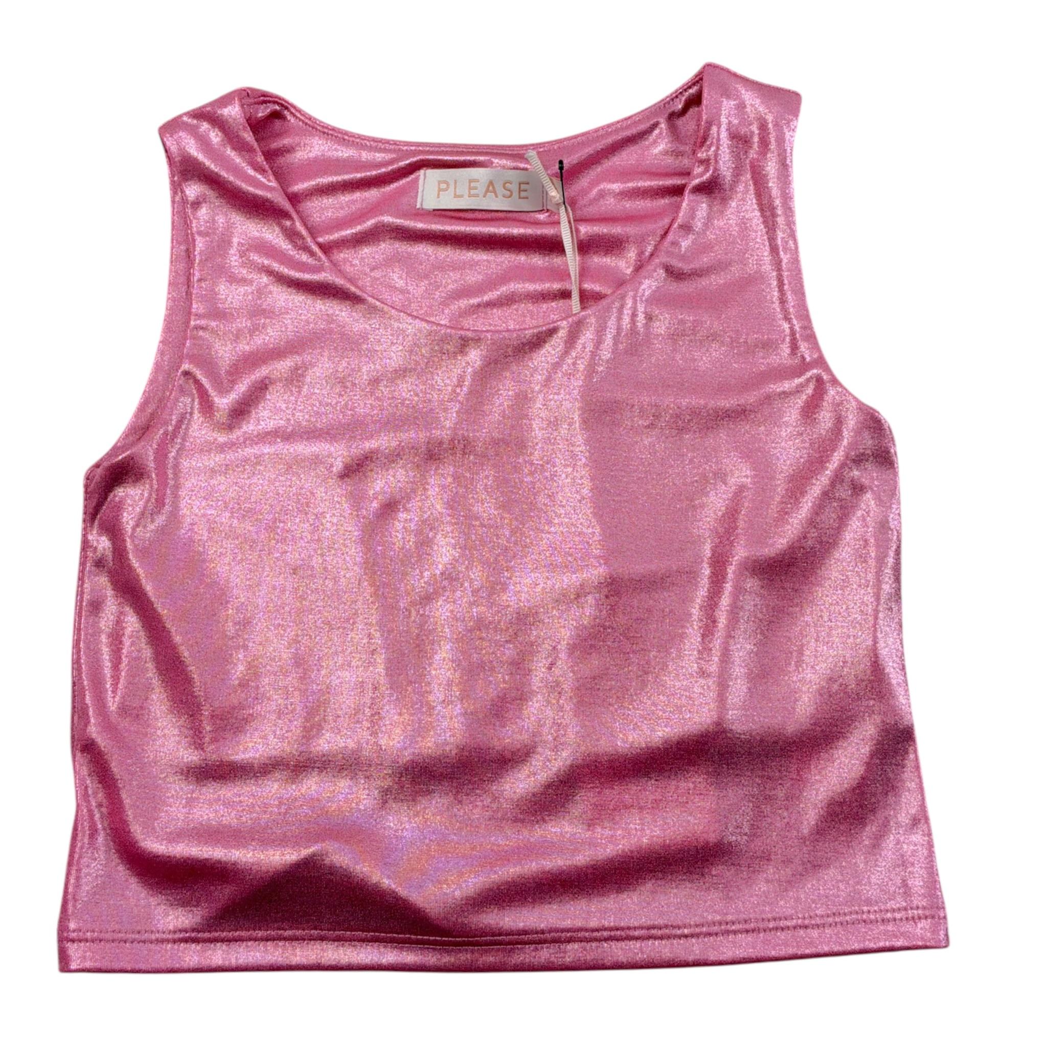 Please Top Giromanica tinta unita Rosa per Bambina MO05032G73X ROSA PLEASE 