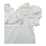 Monnalisa Body Tinta Unita Mezza Manica con Rouches per Neonata 37E300X BIANCO MONNALISA 