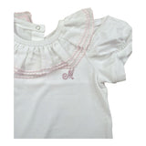 Monnalisa Body Tinta Unita Mezza Manica con Rouches per Neonata 37E300X BIANCO MONNALISA 