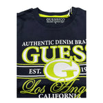 Guess T-Shirt Girocollo Tinta Unita con Stampe per Neonato N5RI23K8HM4NX BLU GUESS 
