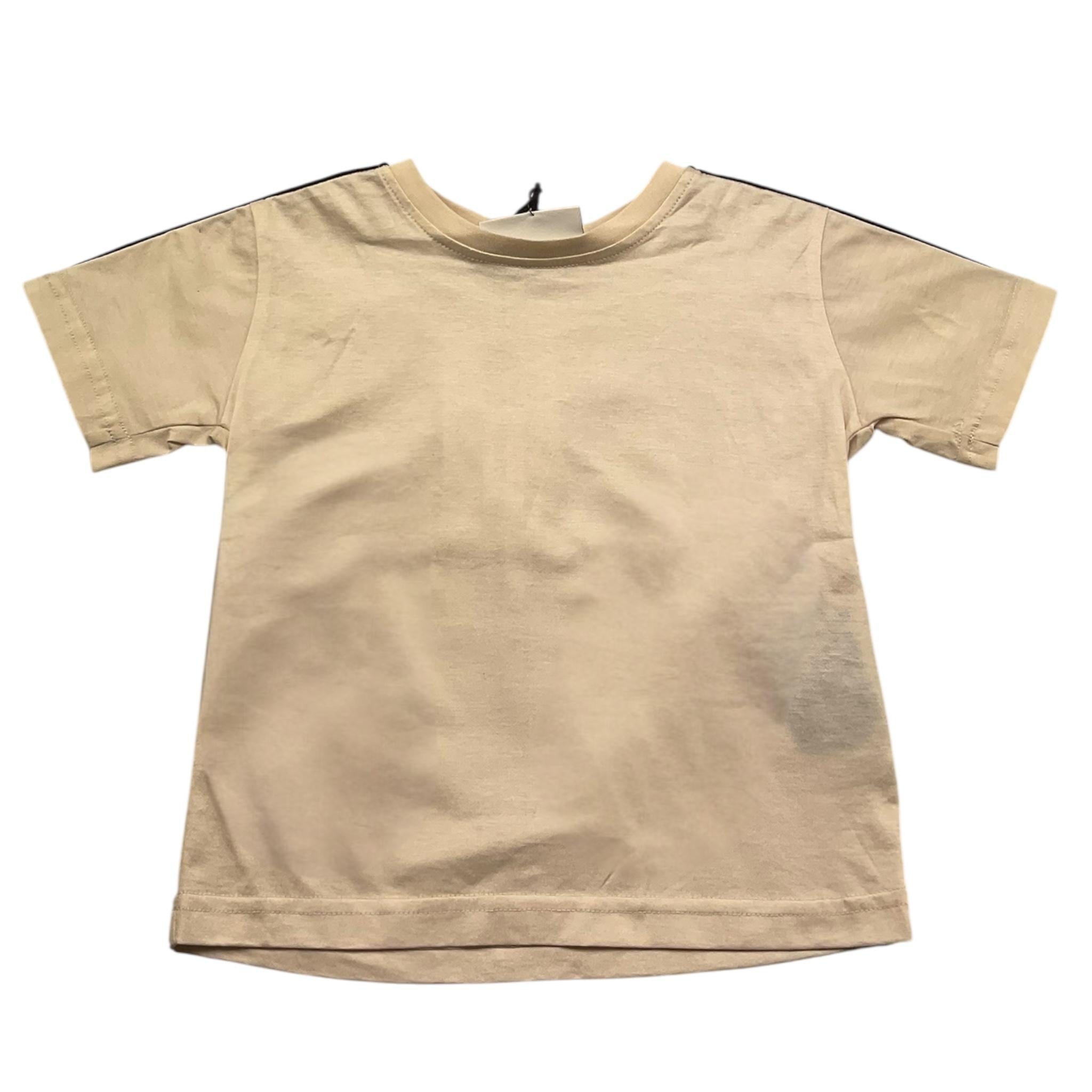 Yes London T-Shirt Girocollo Tinta Unita con Logo per Bambino JR2134 BEIGE YES LONDON 