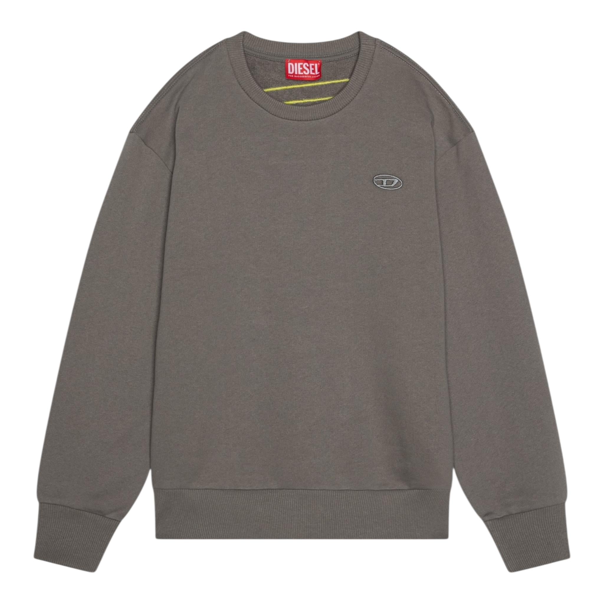 Diesel Felpa Chiusa Girocollo Tinta Unita con Logo per Bambino J02274 GRIGIO DIESEL 