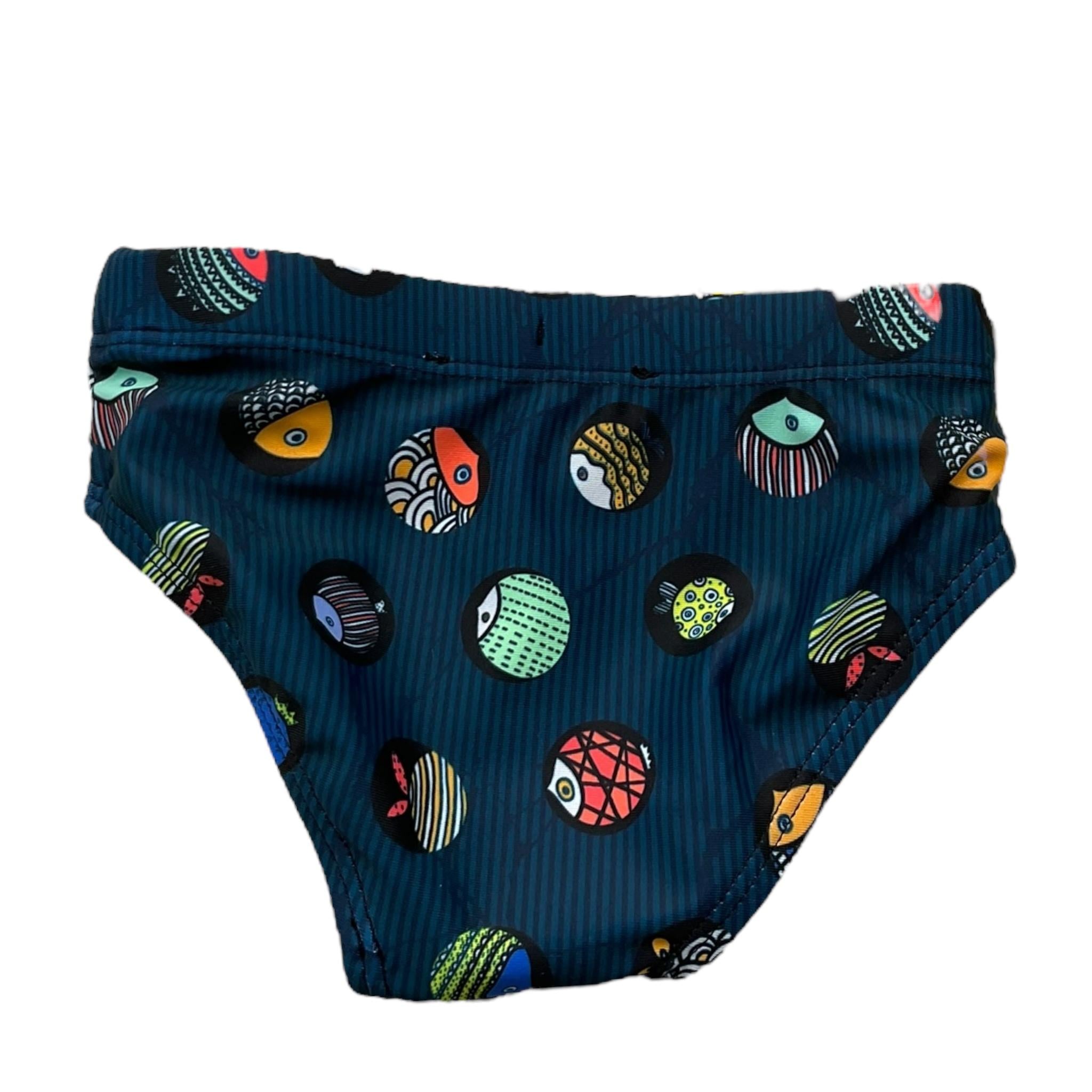 F**K Costume Mutandina Tinta Unita con Stampe per Neonato FJ25N05SA20 BLU F**K 