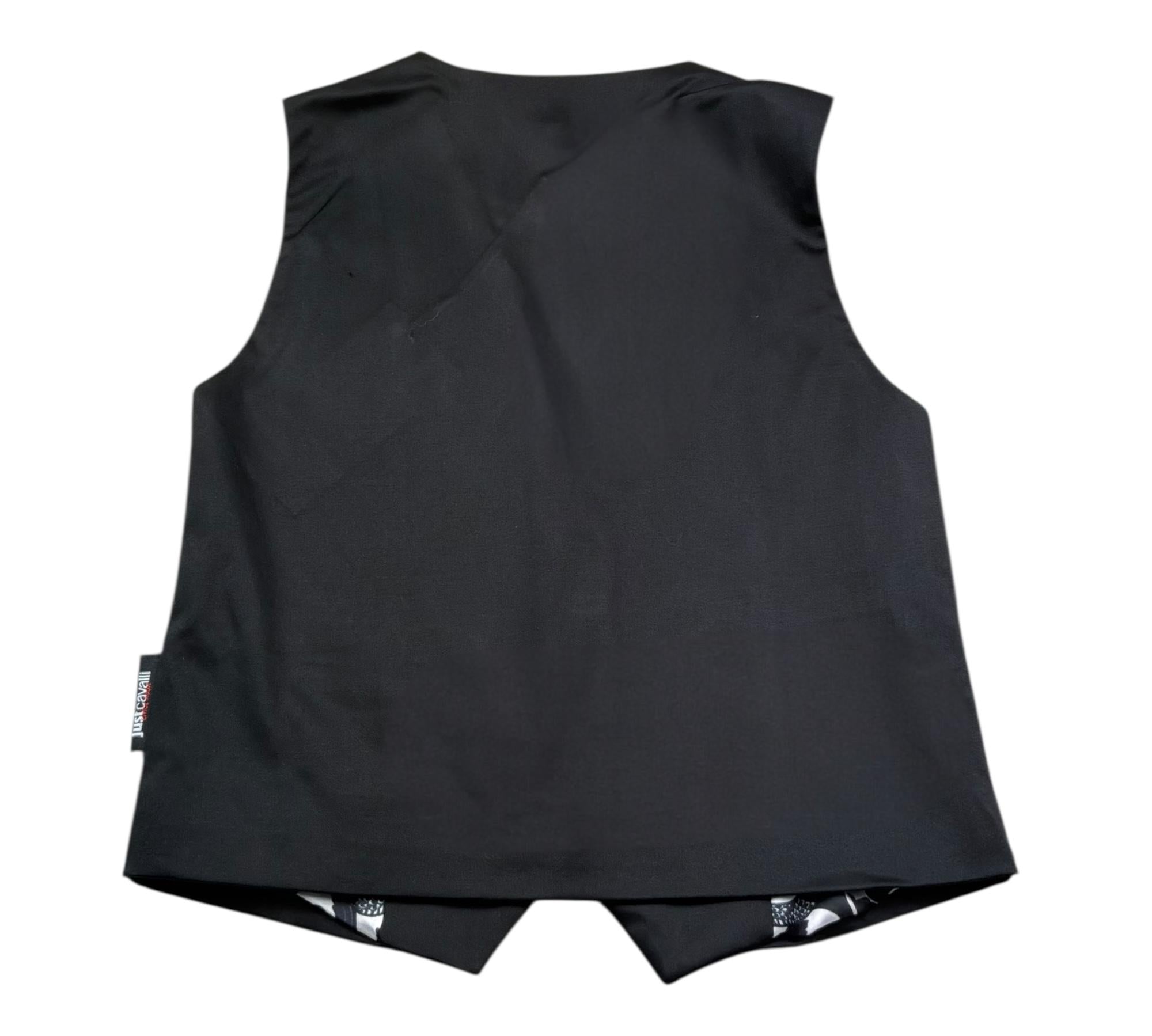 Just Cavalli Gilet Tinta Unita con Interno Stampa Fantasia per Bambino JBP26051GT NERO JUST CAVALLI 