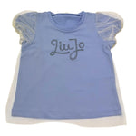 Calvin Klein T-Shirt Tinta Unita Velata con Stampa per Bambina KA5038 AZZURRO CALVIN KLEIN 