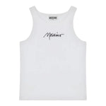 Moschino Canotta Tinta Unita A Costine per Bambina HDM06M BIANCO MOSCHINO 