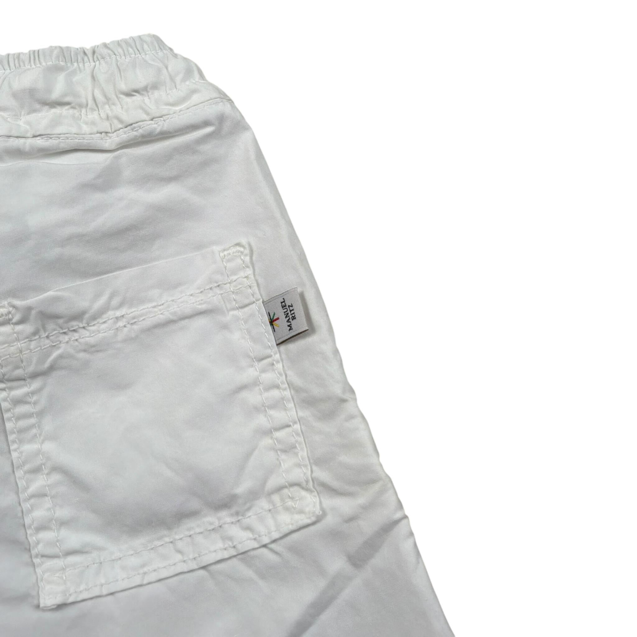 Manuel Ritz Bermuda Tinta Unita con Elastico In Vita per Neonato MR2557 BIANCO MANUEL RITZ 