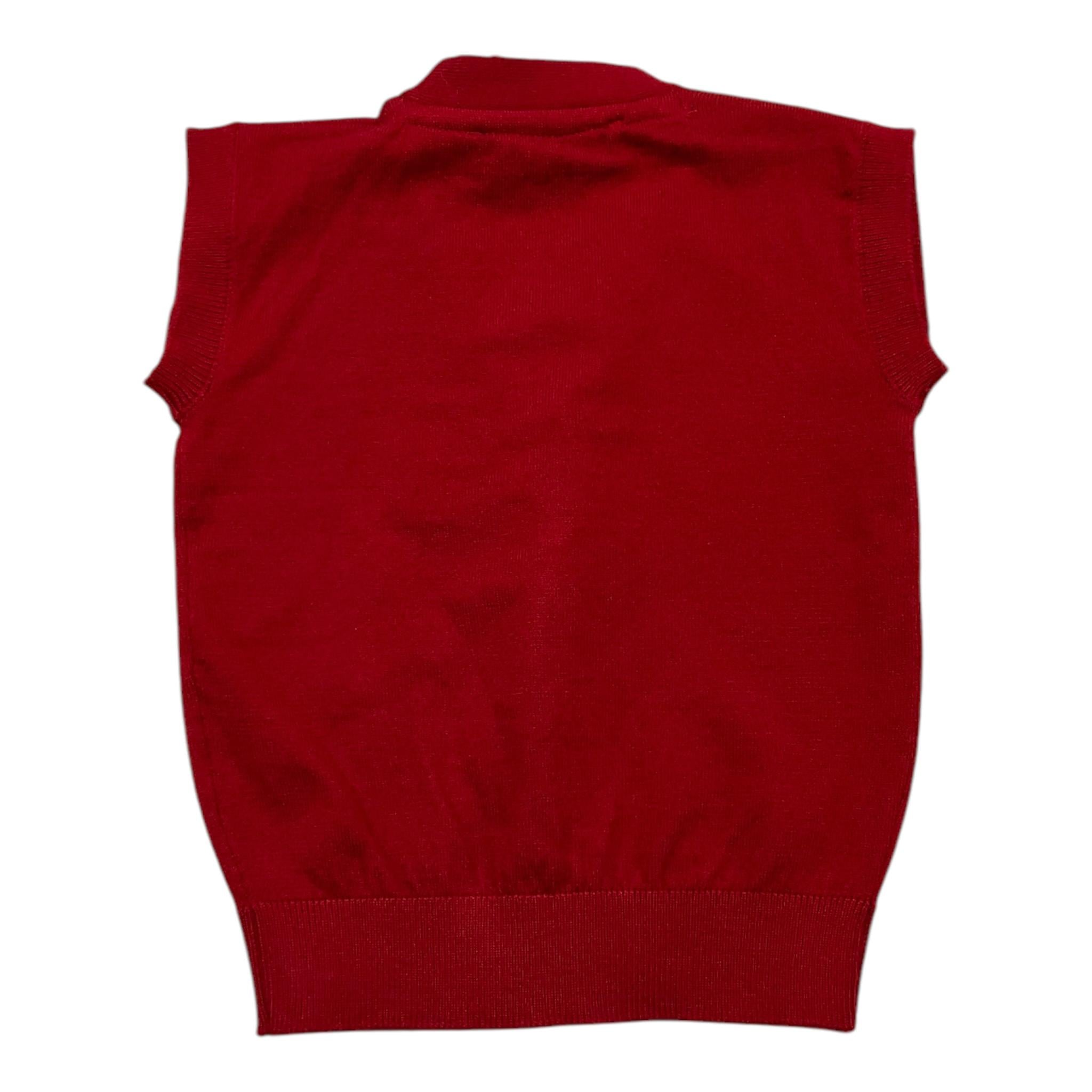 TRUSSARDI gilet tinta unita scollo a v Rosso per Neonato TIA25027 ROSSO TRUSSARDI 