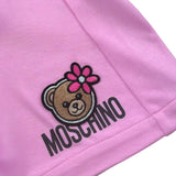 Moschino Short Tinta Unita con Stampa per Bambina HDQ01Z ROSA MOSCHINO 