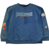 Just Cavalli Felpa In Denim Tinta Unita Girocollo per Bambino JBP2617FE BLU JUST CAVALLI 