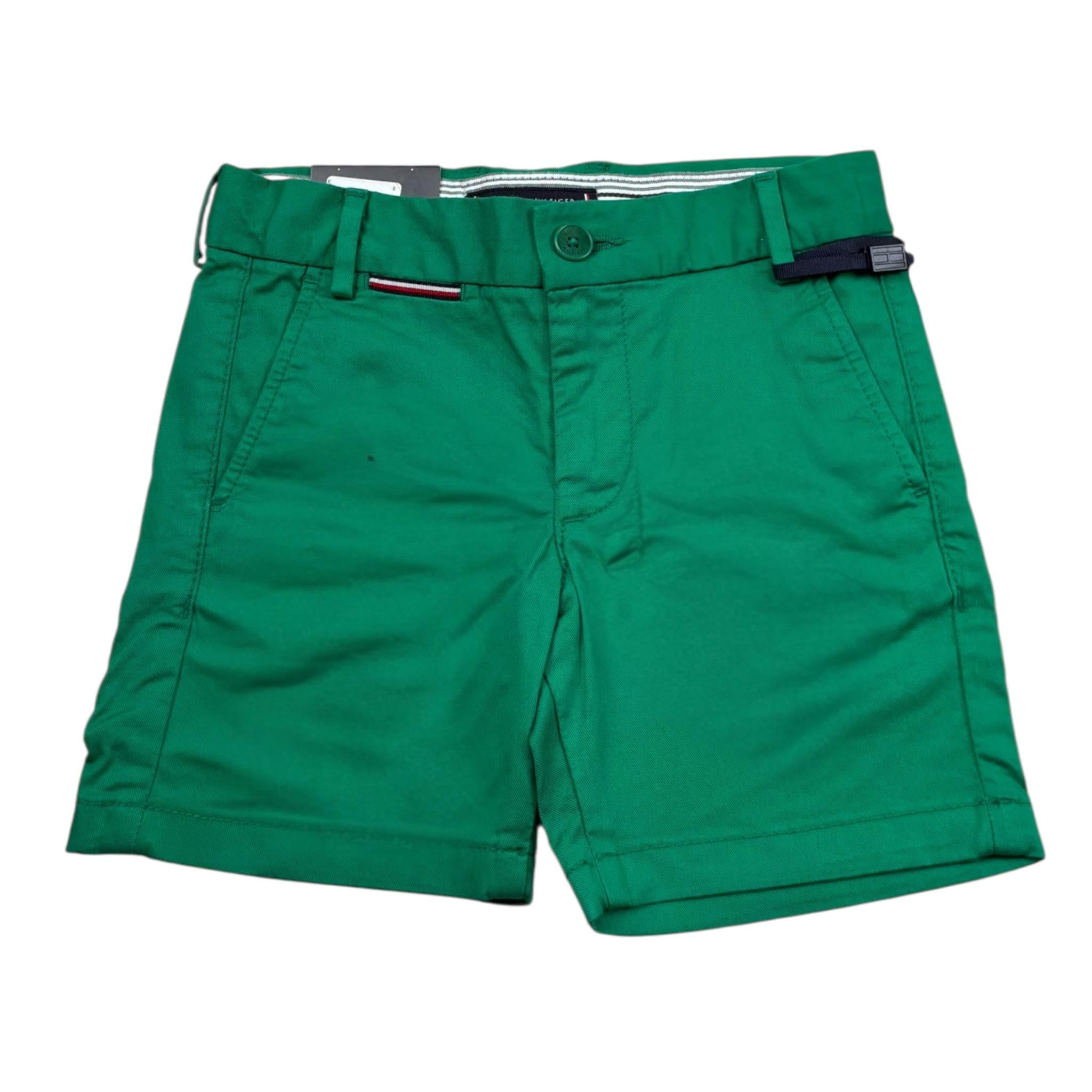 Tommy Hilfiger Bermuda Tinta Unita con Girovita Regolabile per Neonato KB0KB08704 VERDE TOMMY HILFIGER 