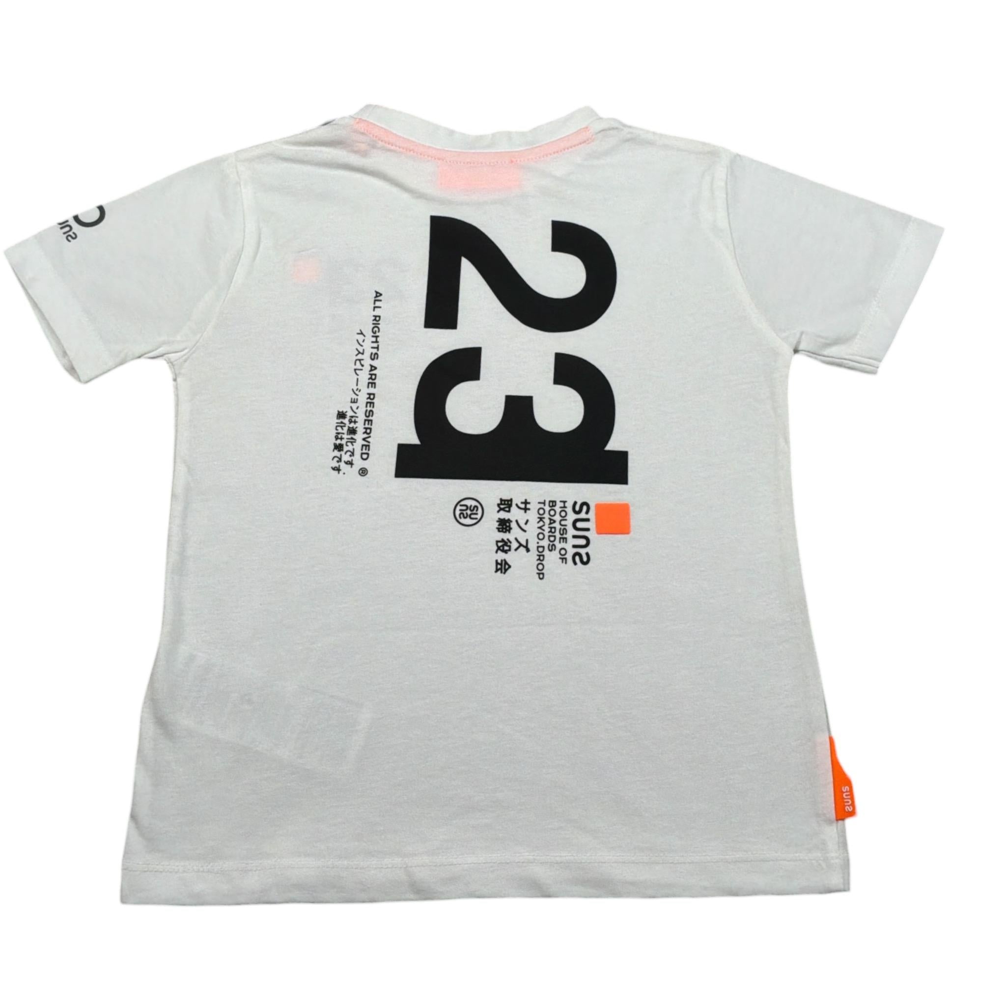 Suns T-Shirt Girocollo tinta unita con Logo Bianco per Bambino TSS5108U BIANCO SUNS 
