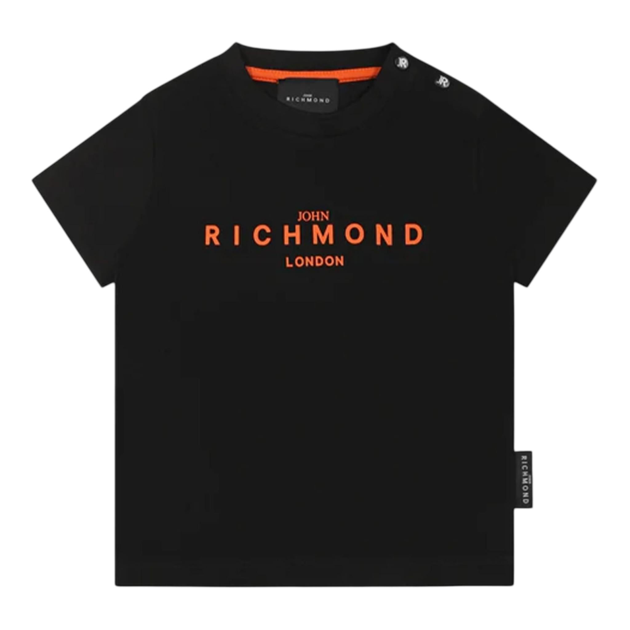 John Richmond T-Shirt Girocollo Tinta Unita con Stampa per Neonato RIP25014TSXXX NERO JOHN RICHMOND 