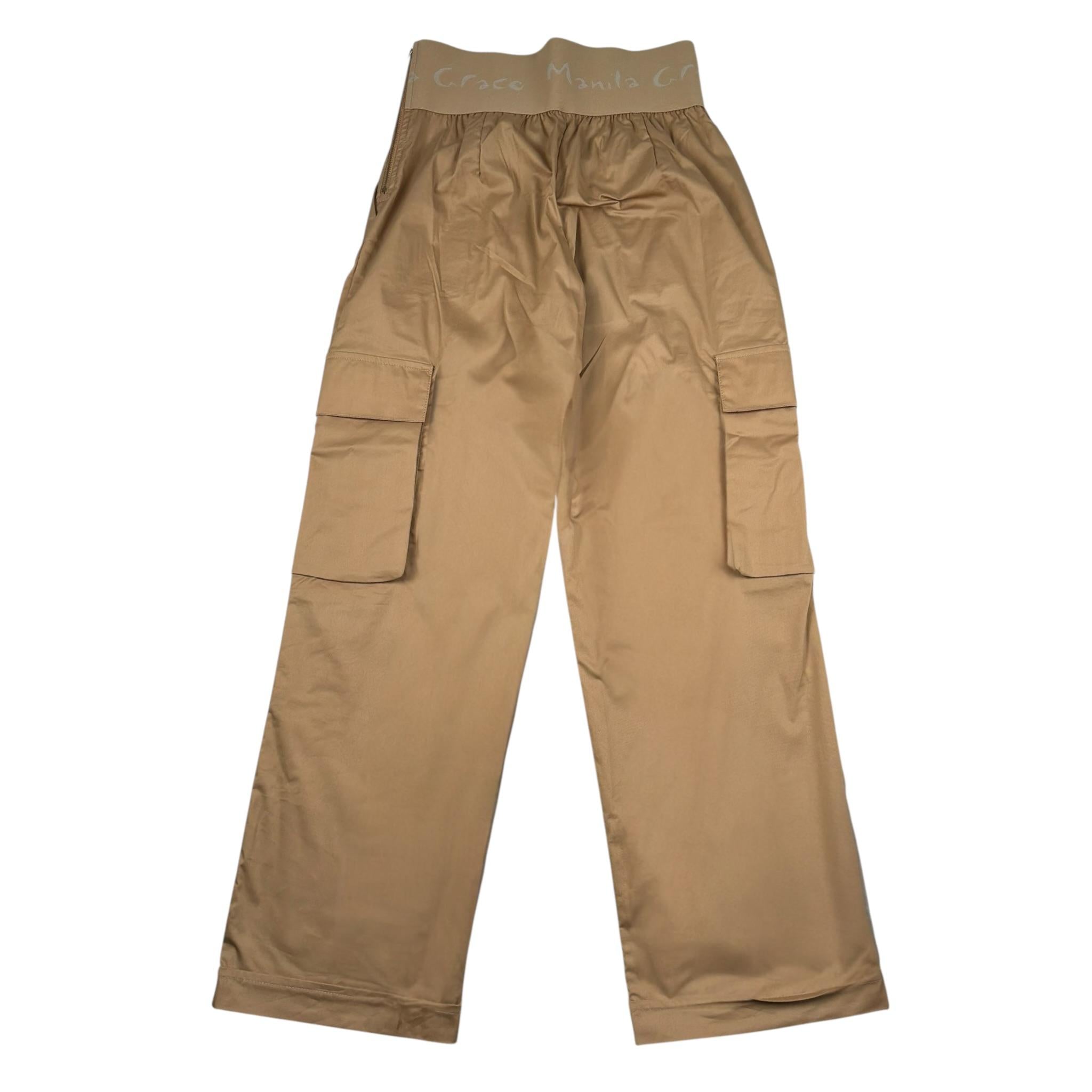 Manila Grace Pantalone Tinta Unita Modello Palazzo per Bambina MG2868 BEIGE MANILA GRACE 