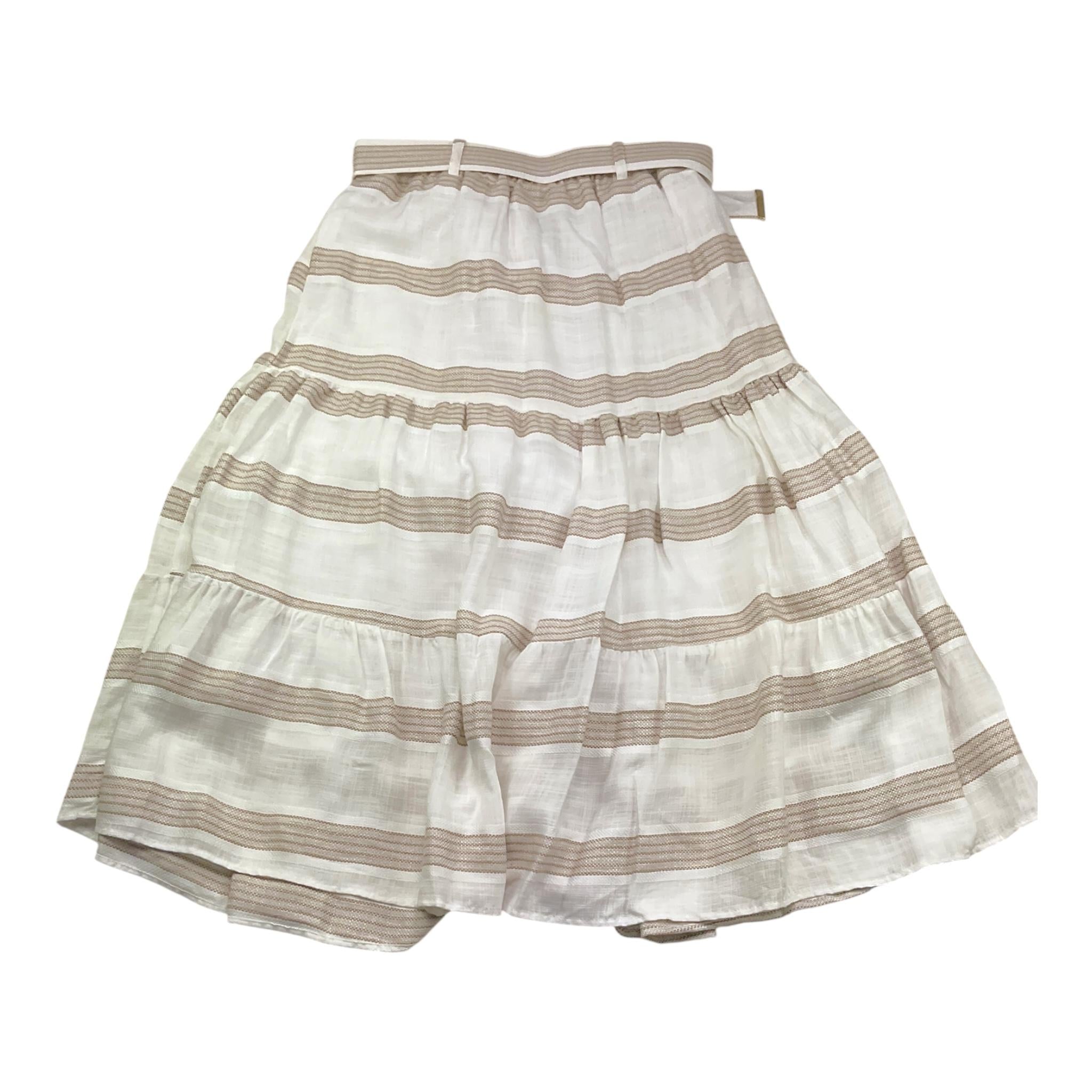 Janice Gonna Tinta Unita con Fantasia A Righe per Bambina JN727R BIANCO JANICE 