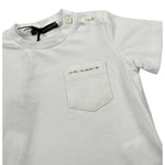 Daniele Alessandrini T-Shirt Girocollo tinta unita con Stampa Bianco per Neonato 1296M00014 BIANCO DANIELE ALESSANDRINI 