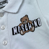 Moschino Polo Mezza Manica Tinta Unita per Neonato MUM04J BIANCO MOSCHINO 