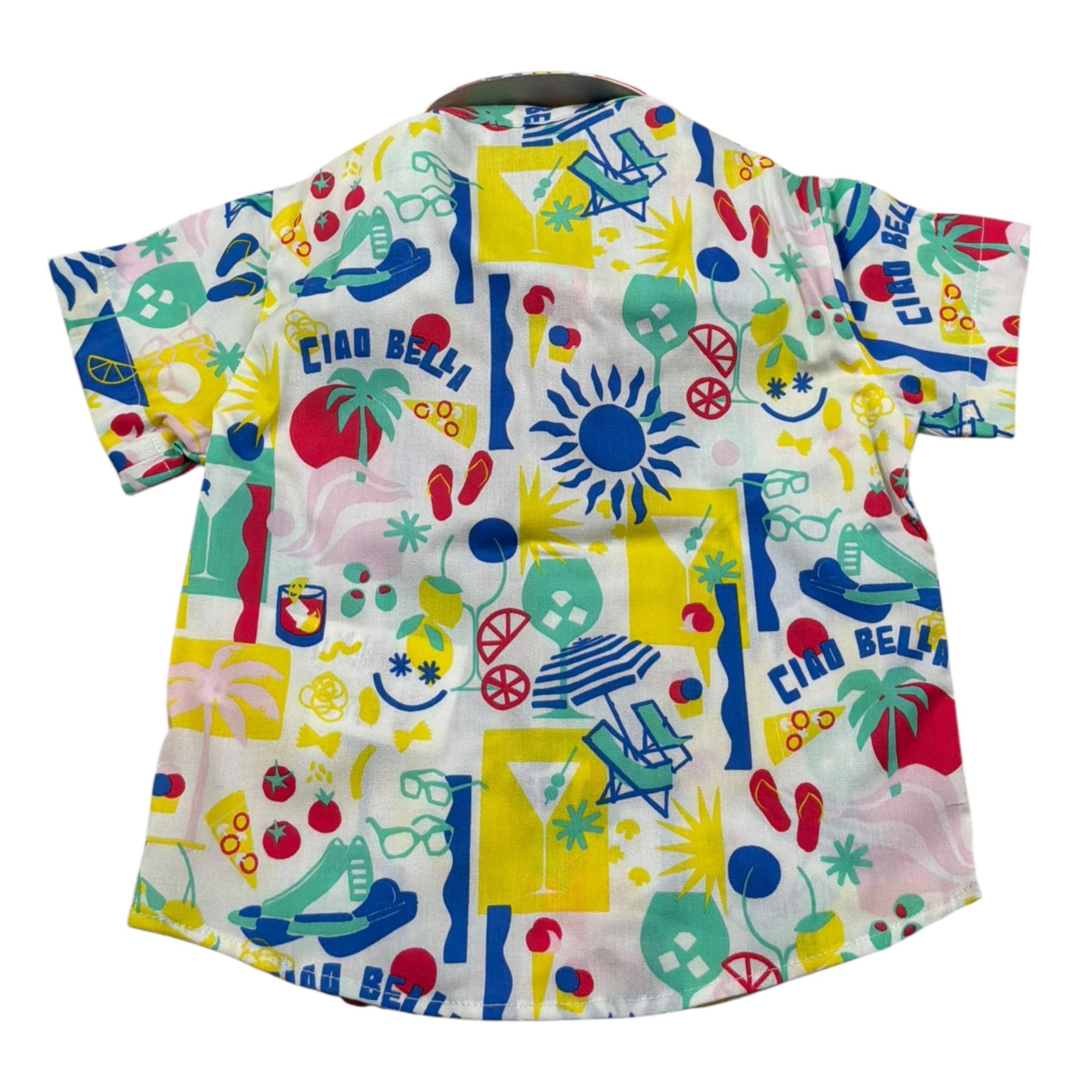 Manuel Ritz Camicia Mezza Manica Stampa Fantasia Bianco per Bambino MR2587J BIANCO MANUEL RITZ 