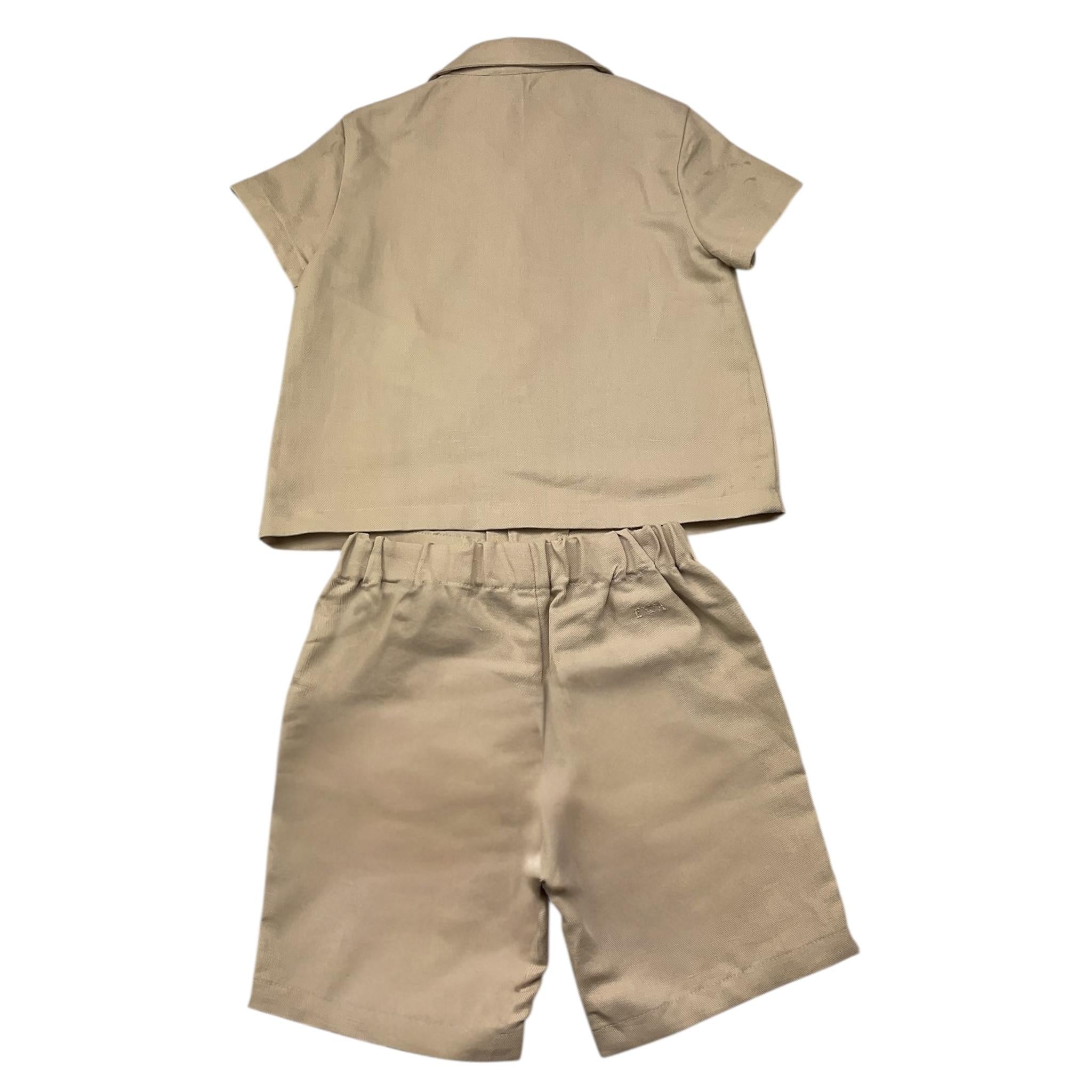 Emporio Armani Completo 2 Pezzi Camicia-Bermuda Tinta Unita per Neonato 3RHVJ5 BEIGE EMPORIO ARMANI 
