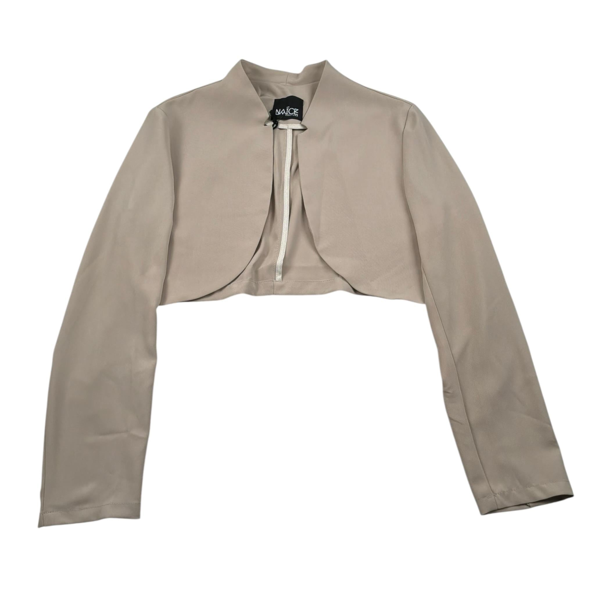 Naice Giacca Modello Crop Tinta Unita  per Bambina 23489 BEIGE NAICE 