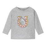 STELLA McCARTNEY shirt girocollo tinta unita con stampa in contrasto Grigio per Bambina TV8080J GRIGIO STELLA McCARTNEY 