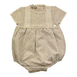 Paz Rodriguez Pagliaccetto Tinta Unita Mezza Manica per Neonata 005122623 BEIGE PAZ RODRIGUEZ 