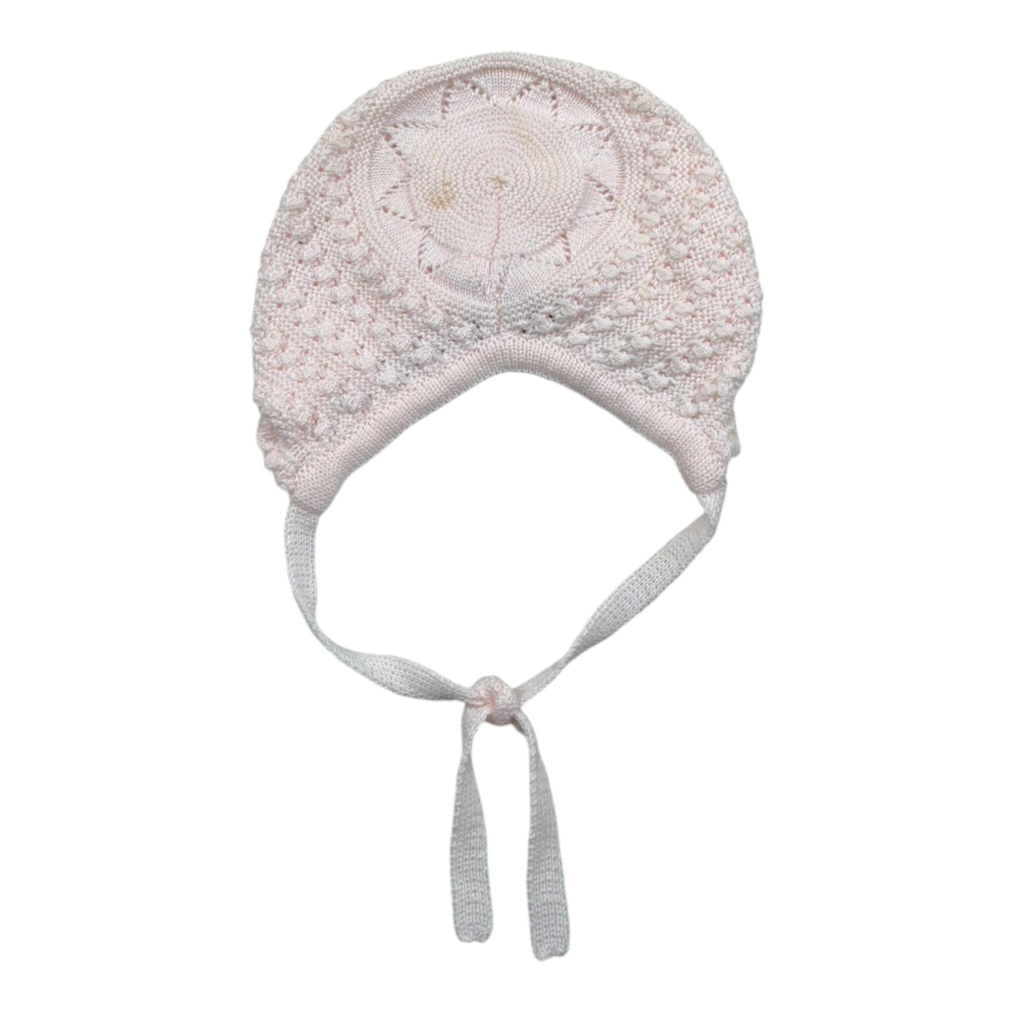 Granlei Cappello Tinta Unita con Ricami per Neonata 12588 ROSA GRANLEI 