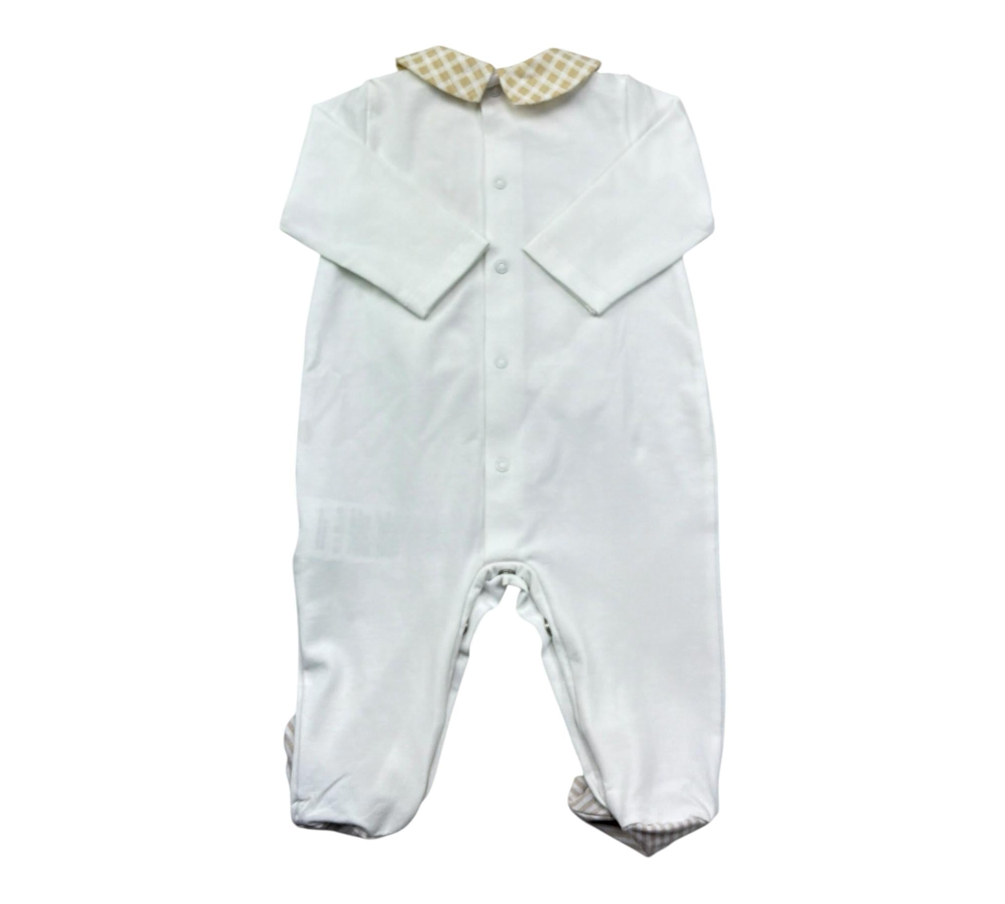 Le Bebe Tutina Manica Lunga Tinta Unita con Colletto per Neonato LBB5276 BIANCO LE BEBE 