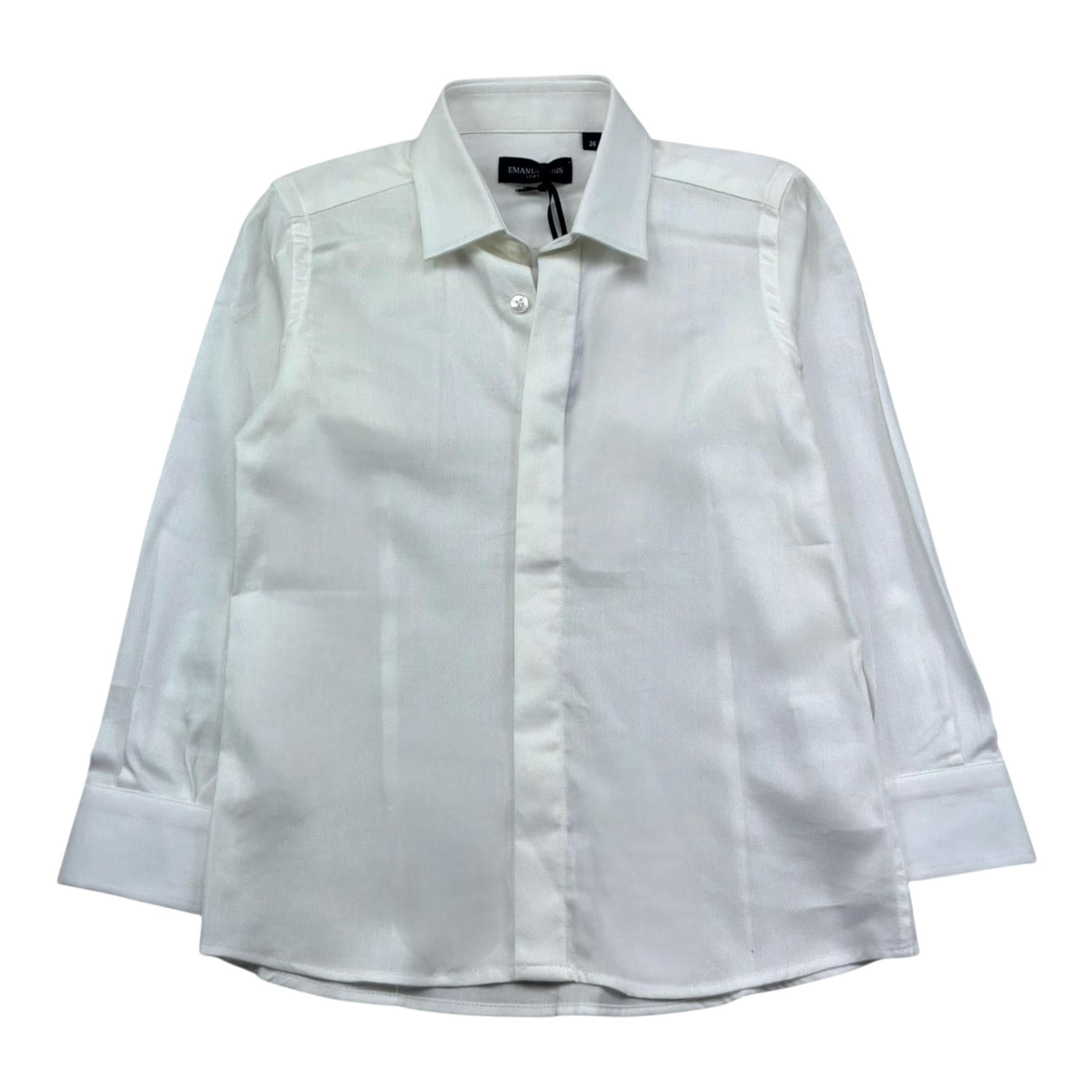 Emanuel Pris Camicia Manica Lunga Tinta Unita per Bambino ECM4176R PANNA EMANUEL PRIS 