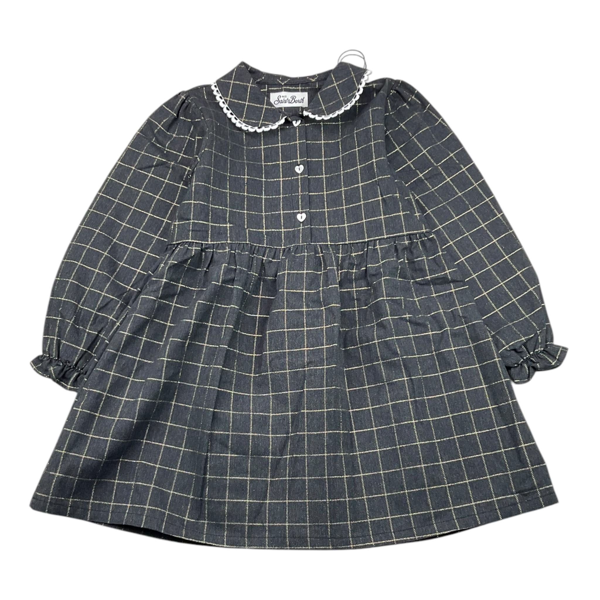 SAINT BARTH abito tinta unita con colletto Grigio per Bambina VITTORIA GRIGIO SAINT BARTH 