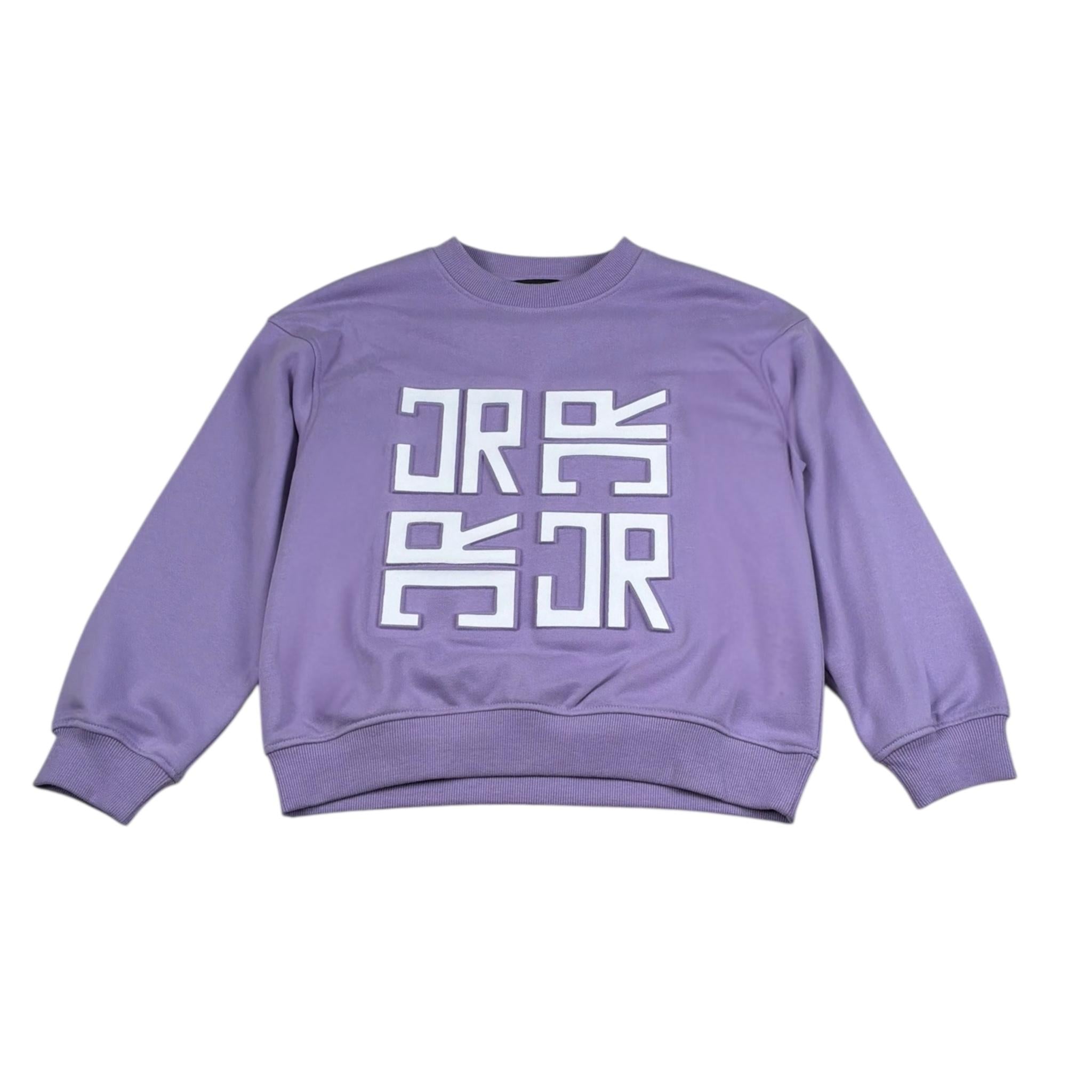 John Richmond Felpa Chiusa Girocollo Tinta Unita con Stampe per Bambina RGP26002FE LILLA JOHN RICHMOND 