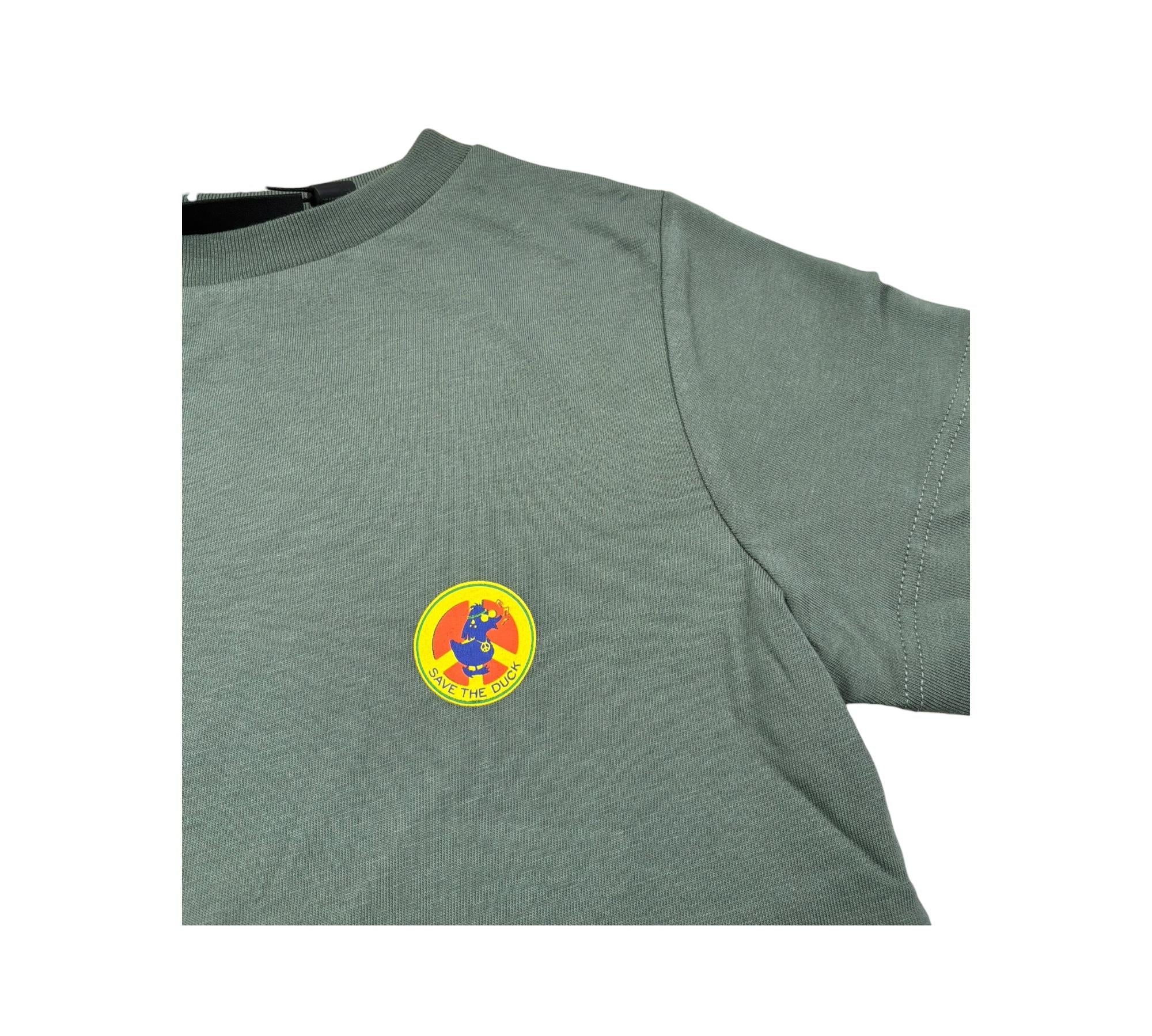 Save The Duck T-Shirt Girocollo Tinta Unita per Bambino JT1732X VERDE SAVE THE DUCK 