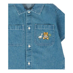 Moschino Camicia In Denim Tinta Unita Mezza Manica per Bambina MUC01FJ BLU MOSCHINO 